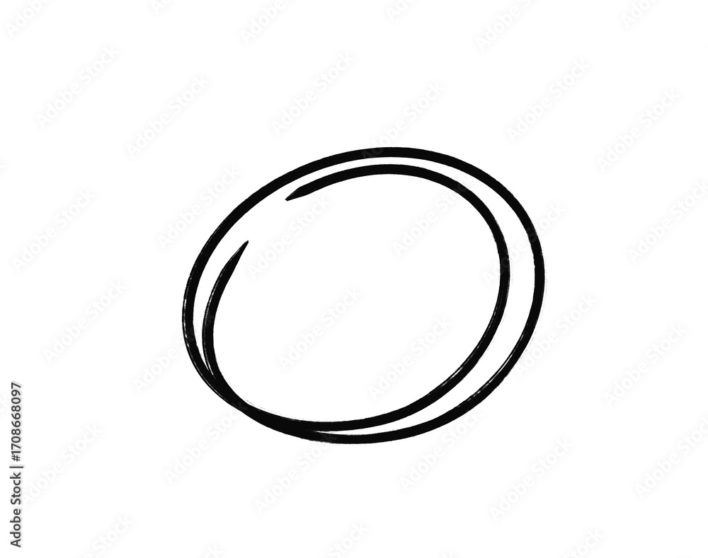 Poster hand drawn circle shape isolated on transparent background