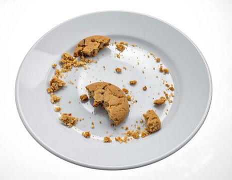 Empty plate with cookie crumbs