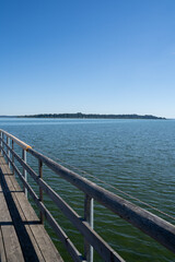 View from the pier of the lake 