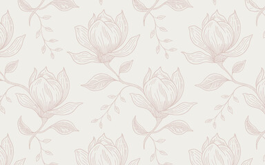 Fototapeta premium Soft delicate floral wallpaper pattern design