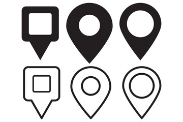 Red map pin location icon. white background. Design EPS 10 