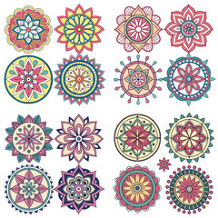 silhouette mandala vector set collection on white background