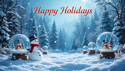 christmas card with snowman