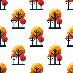 autumn tree seamless pattern