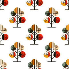 autumn tree seamless pattern