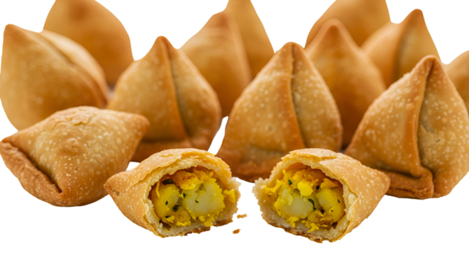  Mini Samosas Bite Sized Fried Pastry Pockets with Potato Filling