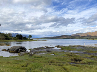 A view of the Scotland Coastline near Eilean Donan Castle