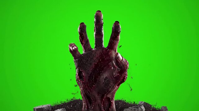 Zombie Hand Rising from Ground