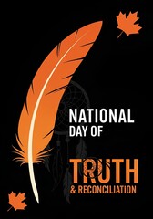 National Day of Truth and Reconciliation Feather, Dreamcatcher & Maple Leaf