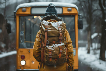 Winter Travel Bus Stop.
