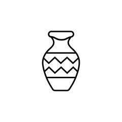Ceramic Vase Vector Icon Pottery Decoration Illustration