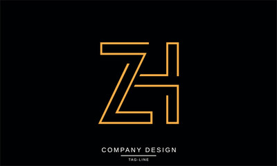 Fototapeta premium ZH, HZ, Z, H Abstract Letters Logo Monogram Design Font