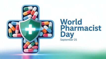 Pharmacists Day, Creative poster honoring pharmacists essential role in global health care.