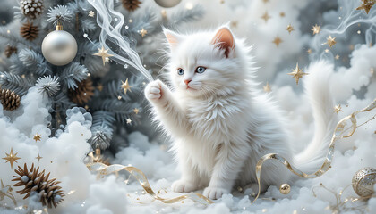 cat in snow