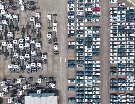 Aerial View of Vehicle Transport and Car Shipping