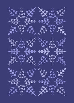 Postcard design with frozen Christmas trees