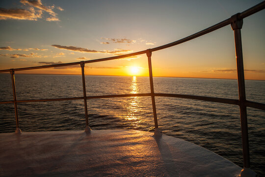 Yacht Deck at Golden Sunset