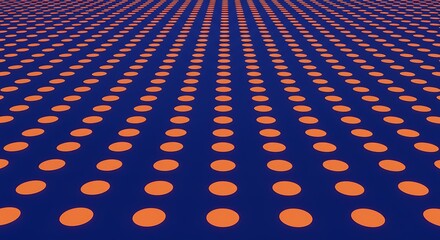 Abstract pattern of orange dots on a blue background