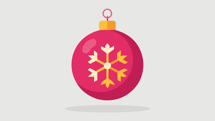 Festive Red Christmas Ornament with Snowflake Design for Holiday Decor and Celebrations