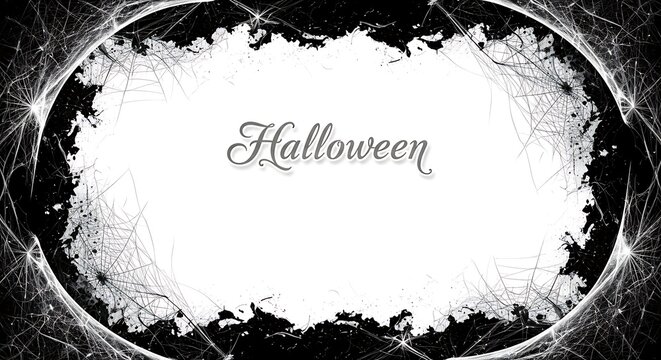 Halloween frame with spider web and empty space