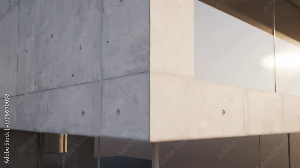 Poster minimalist concrete architecture detail - close-up view of a modern building's concrete structure, s