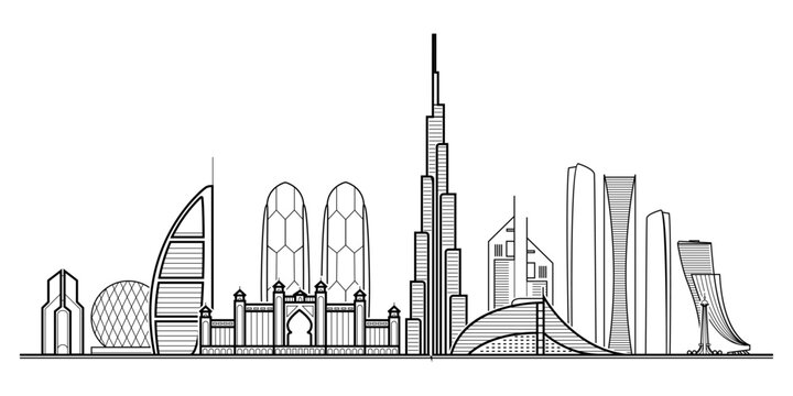 dubai buildings burg khalifa dubai frame vector arts