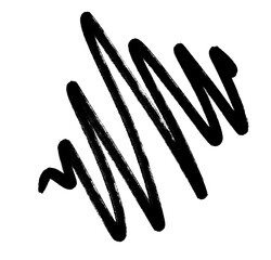 Zigzag doodle drawing, Doodle line isolated on Transparent background.