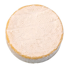 Round camembert cheese isolated on transparent background