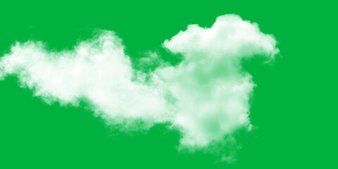 A fluffy white cloud drifts lazily across a vibrant emerald green sky bringing promise and serenity...