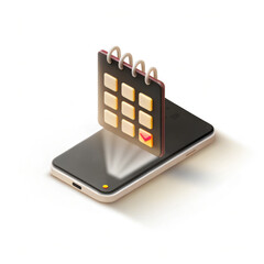 Scheduling on Mobile Calendar Icon on Phone for Appointments, Reminders & Deadlines
