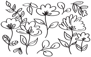 Simple floral pattern with hand drawn style