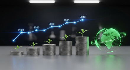 Growing investment in green energy for a sustainable future shows progress and success for carbon reduction