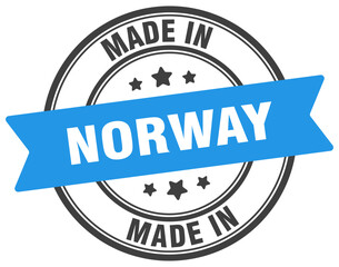 Made in Norway round sign. Made in Norway stamp.