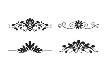 Elegant black flourish ornaments for design and decoration