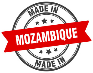 Made in Mozambique round sign. Made in Mozambique stamp.