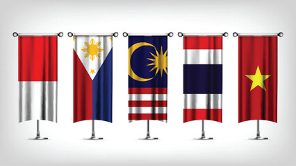 Illustration Vector Featuring Thailand, Indonesia, Malaysia, Philippines and Vietnam Identities