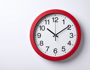 Red Wall Clock Showing Time.