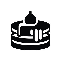 A pancake silhouette icon vector art illustration