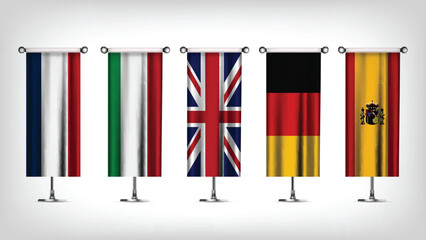 Illustration Vector Featuring Spain, England, Italy, France and Germany  Identities