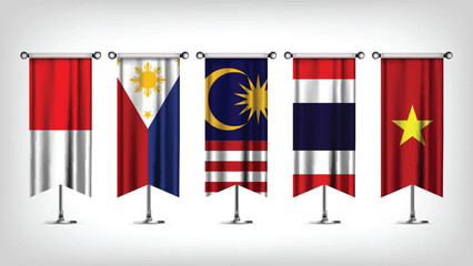Illustration Vector Featuring Thailand, Indonesia, Malaysia, Philippines and Vietnam Identities
