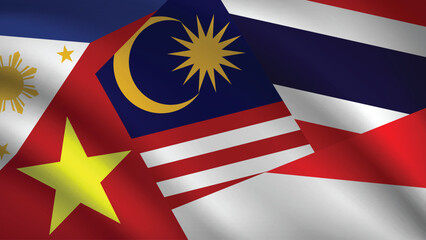 Illustration Vector Featuring Thailand, Indonesia, Malaysia, Philippines and Vietnam Identities