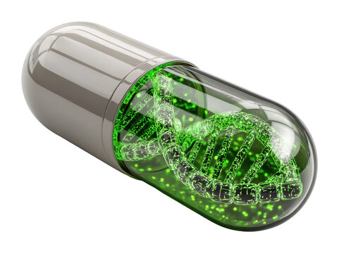 Innovative dna capsule technology laboratory digital modern isolated on transparent background