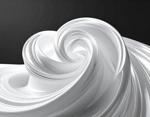 Swirling White Abstract Art.