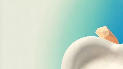 A single pencil poised above a soft, light-colored object, suggesting creativity and the start of a new idea against a gradient sky.