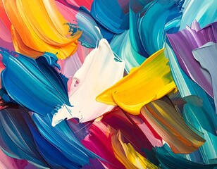 Vibrant abstract background of colorful oil paint strokes.
