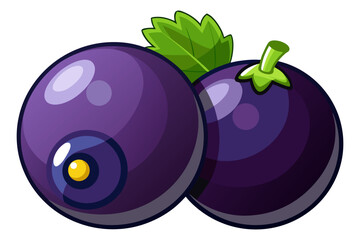 Fruits Flat Design Icon Set and Colorful & Healthy Illustration