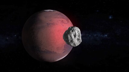 A simulation of the space asteroid named 3I/Atlas as it passes Mars orbit in 2025. 14821	