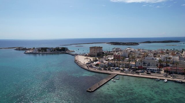 Porto Cesareo - Italy, Apulia - Aerial view of the island Lo scoglio