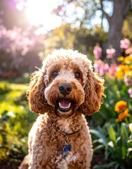 Fototapeta premium Adorable dog in a garden