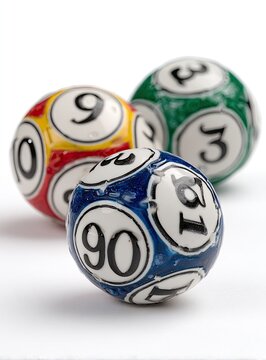 Close-up of colorful lottery balls